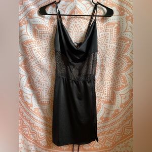 Lucy in the Sky black glitter mesh cutout cocktail/party dress size L